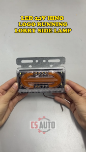 LED 24V HINO Logo Running Side Marker Lamp Yellow Flowing Light Truck Lamp Trailer Lorry Bus Lampu Sisi Lori Treler