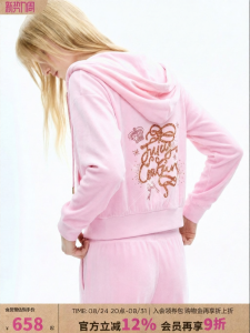 Juicy Couture | Elastic Velvet Hooded Short Jacket