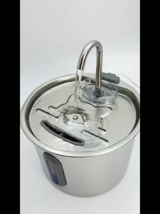 Pet Water Fountain for Cats 74oz/2.2L Stainless Steel Indoor Drinking Dispenser Free Standing Cat Water Fountain with Filter