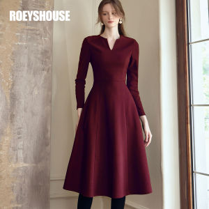 Roey s house | Elegant Knitted Red Womens Dress