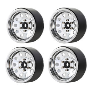 4PCS Metal Beadlock 1.9in Wheel Rims Wheel Hub 10 Round Hole for 1/10 RC Crawler Car Traxxas TRX4 D90 Axial SCX10 90046 RC Parts