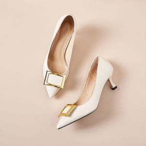 One Shoe More Wear Velcro RV Rhinestone High Heel Shoes Small Size Genuine Leather Professional Shoes Low Heel Plus Size Womens Shoes 41-43