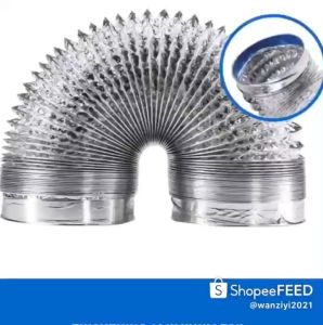 4\" 100mm Exhaust Duct Thickening Aluminum Flexible Dryer Vent Hose Air Ducting Non-Insulated 2m/4m