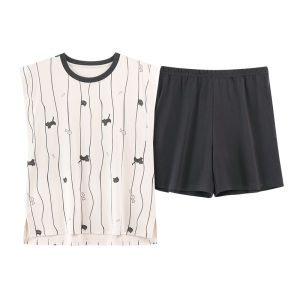 Bộ đồ ngủ MiiOW làm bằng vải cotton ngắn mỏng thoải mái thoáng khí