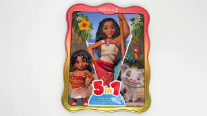 Disney Moana 2 5-In-1 Tin Book Gift Set For Kids With Stickers Colouring Pencils & Poster