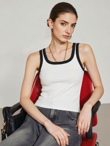 Basic House | Striped Sleeveless Vest Womens Top