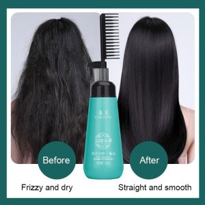 hair straightener cream with comb natural herbal keratin hair treatment krim pelurus rambut lurus rambut hair softener hair relaxing cream 一梳直