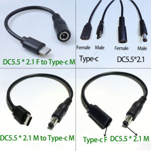 1PC DC5521MM Female/Male To Type-C Charging Cable Compatible with Mobile Phone/tablet Power Supply Cable and 5V Connection Cable