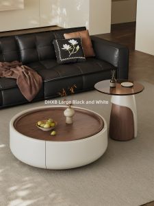 Vintage Creamy Style Round Table Living Room Small Spaces