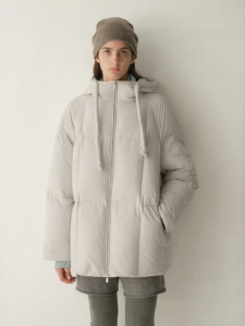 INSIS FEMME | Water-Resistant Warmth Womens Down Jacket 90% White Goose Down Hood A-Line