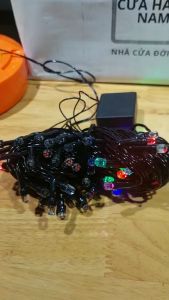 ( Mua 1 tặng 1) Đèn led trang trí 20m chớp lục giác lớn nhiều màu sắc chống nước ngoài trời  dây đèn trang trí tết  noel