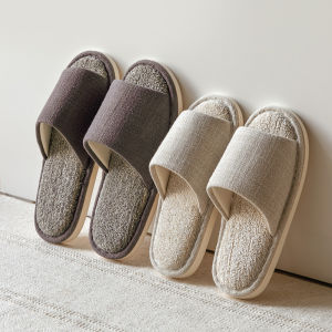 MONLEYTA | Japanese Style Antibacterial Linen Slippers Indoor Home Use For Men And Women Absorbent Cotton Linen Floor Mat Slip Resistant