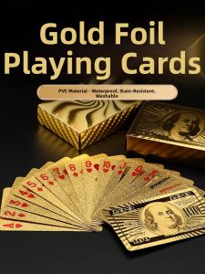 TAFUMAN | Egg Laying Game Specialized Gold Foil Poker Cards Water-Resistant And Wear-Resistant