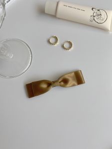 Elegant Satin Hair Clip with Butterfly Knot Side Clip for Back of Head Hair Accessories Korean Style Fresh out Fashion Accessory