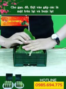 (Tặng lì xì Thần Tài) Khuôn gói bánh chưng gấp thành thông minh trẻ em cũng gói được bánh chưng!