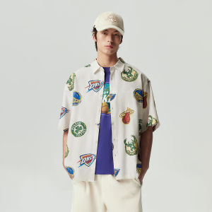 Jack Jones | NBA Collaboration Printed Short Sleeve Shirt Breathable Collar