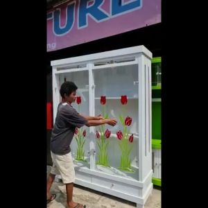 (Free Ongkir) Lemari Gamis + Rak Hambalan 4 Pintu / Lemari Baju Gantung