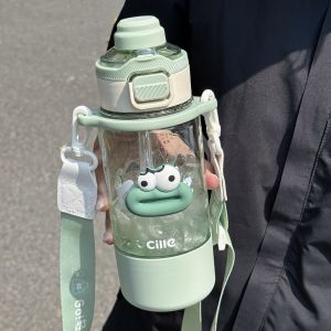 Cốc Nước Thể Thao Dung Tích Lớn HiLe Dành Cho Nam Và Nữ Cốc Nhựa Dễ Thương Thiết Kế Đơn Giản Phong Cách Mùa Hè Cốc Nước Có Van Nắp