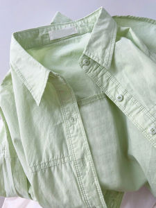 Ultra-Pure Cotton Pink Shirt Womens Loose Thin Simple Style Layering Outerwear Trendy Korean Version Long Sleeve Button up