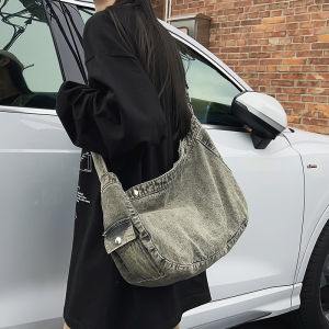 Denim Crossbody Bag Womens Lazy Style Dumpling Bag 2025 New Student Commuting Backpack Simple Single Shoulder Bag