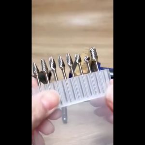 10pcs 3mm Shank Tungsten Carbide Milling Cutter Rotary Tool Burr Double Diamond Cut Rotary Tools Electric Grinding DIY woodworking carving engraving and polishing