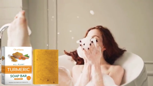 Oceaura Turmeric Soap Bar Exfoliating Even Skin Tone Deeply Cleansing Glowing Body Rejuvenating Anti Skin Mites Remove Acne And Blackhead 100g