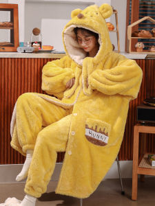 RUIMENGDUO | New Autumn Winter Coral Fleece Long Sleepwear Warm Home Clothing