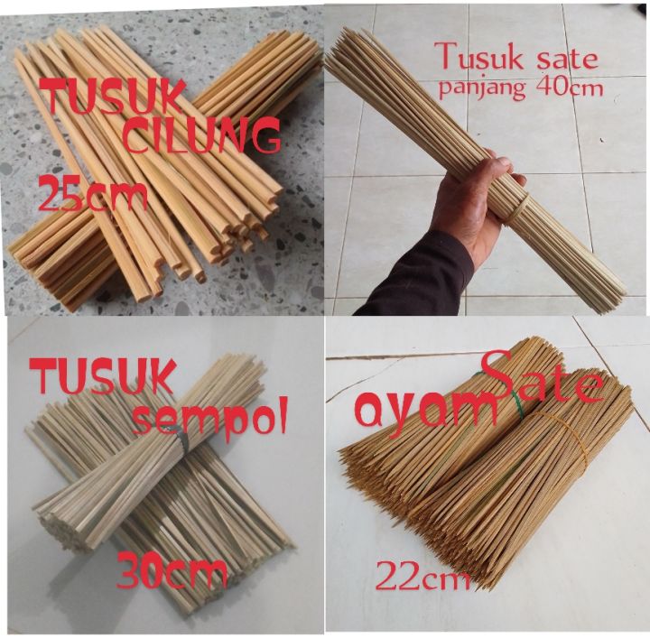 Tusuk Sate Tusuk Stick Bambu Tusukan Sate I Ukuran Panjang 40cm 30cm