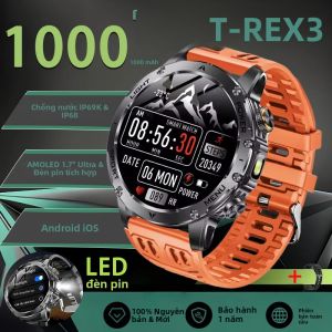 Đồng Hồ Thông Minh Quân Sự T-Rex 3 Dành Cho Nam Pin 1000mAh Chống Nước IP69K GPS Gọi Bluetooth 100+ Chế Độ Thể Thao Màn Hình HD 1.7 Inch