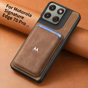 Retro Magnetic Card Wallet Holder Phone Case for Motorola Signature Edge 70 60 50 Ultra Fusion X70 Air Pro Leather Protect Cover