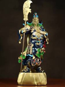 JUSHANYUAN | Bronze Guan Gong Statue Living Room Office Store Decoration Wealth Invitation