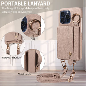 High Quality Phone Case for Iphone 16promax 15 14 13mini 12 11 7 8plus XSMAX XR Crossbody Shockproof with Support Function Cover