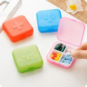 4 Slot Medicine Box Mini Storage Box Colourful Family First Aid Drug Box Organiser