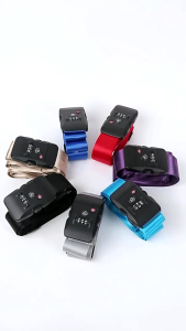 TSA Customs Lock Luggage Strap with Password Adjustable Cross Strap Belt Luggage Lock Travel Accessories for Suitcases