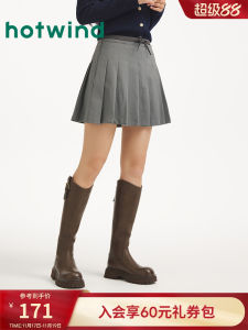 Hotwind Womens Short Pleated Skirt Vintage School Style Spring Autumn New Arrival Standard Fit A-Line Skirt Casual Wear