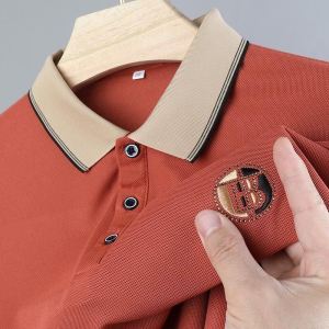 Pure Cotton Short Sleeve Polo Shirt Mens Breathable Turn-down Collar T-shirt Youth Fashion Summer Casual Wear Comfortable Fit