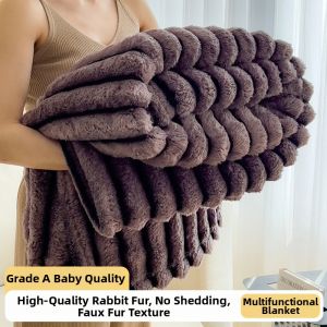 Velvet Coral Fleece Thick Blanket for Autumn Winter Use