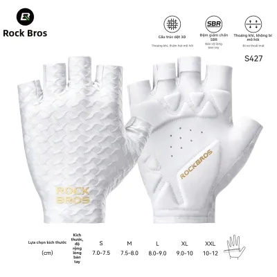 RockBros | Găng Tay Đạp Xe Ngắn Ngón Thoáng Khí Chống Sốc