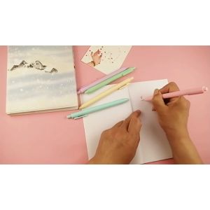 Bút gel bấm lò xo mực đen macaron viết bi ngòi 0.5mm viết êm mực ra đều nhanh khô -HAUSE