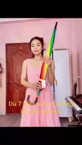 Ô Dù Trong Suốt Tự Bật Dù 7 Màu Siêu To Khổng Lồ