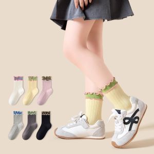Sweet Style Wooden Ear Mid-Calf Socks 4 Seasons Girls