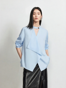 Vero Moda | Womens Modal Blend Deep V Wrap Neck Drop Shoulder Straight Leg Long Sleeve Shirt
