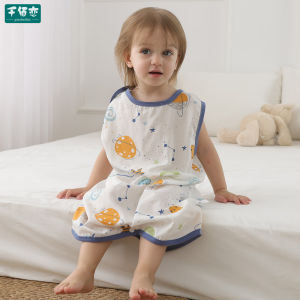 Pure Cotton Baby Sleep Bag Sleeveless Bubble Fabric Vest Style Infant Summer Thin Anti-Kick Blanket Lightweight Comfortable Sleepwear