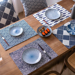 Minimalist Placemat Japanese Style Household Fabrics Cotton Linen Heat Proof Mat Rectangular Table Mat Posing and Photograph Background Coasters