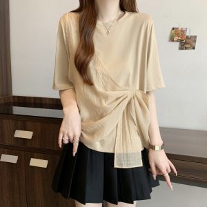 AIYITI | Áo Thun Nữ Tay Ngắn Thiết Kế Mũi Khâu Form Rộng