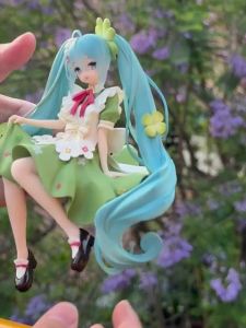 Bandai | 4 Kinds New Hatsune Miku Anime Figure Flower Fairy PVC Model Action Toys Noodle Stopper Decoration Collect Gifts