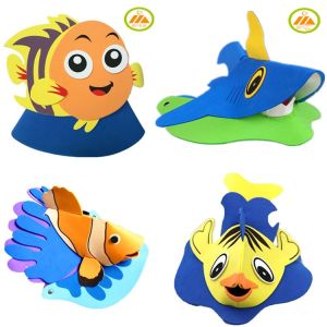 Childrens Performance Props Shark Fish Headwear Whales Octopus Clown Fish Animal Masks Kindergarten Celebration Accessories