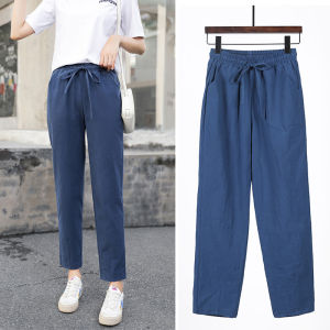 Quần Harem Nữ Cotton Màu Trơn Co Giãn Màu Kẹo Dài Thường Ngày Quần Dài Xuân Hè Dài Đến Mắt Cá Chân Nữ