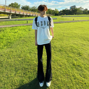 Black Extended Length Straight Leg Jeans Mens High Street Vibe Slimming Jeans mid High Waist Polyester Fiber Casual Wear