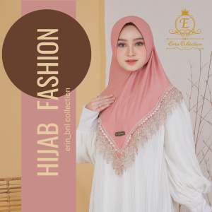 Jilbab instan jersey renda bergo instan renda hijab instan renda erin collection